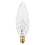 Clear Bulb Pack of 12 3W E12 CA8 Satco 3CA8/Flicker Incandescent Decorative Light 